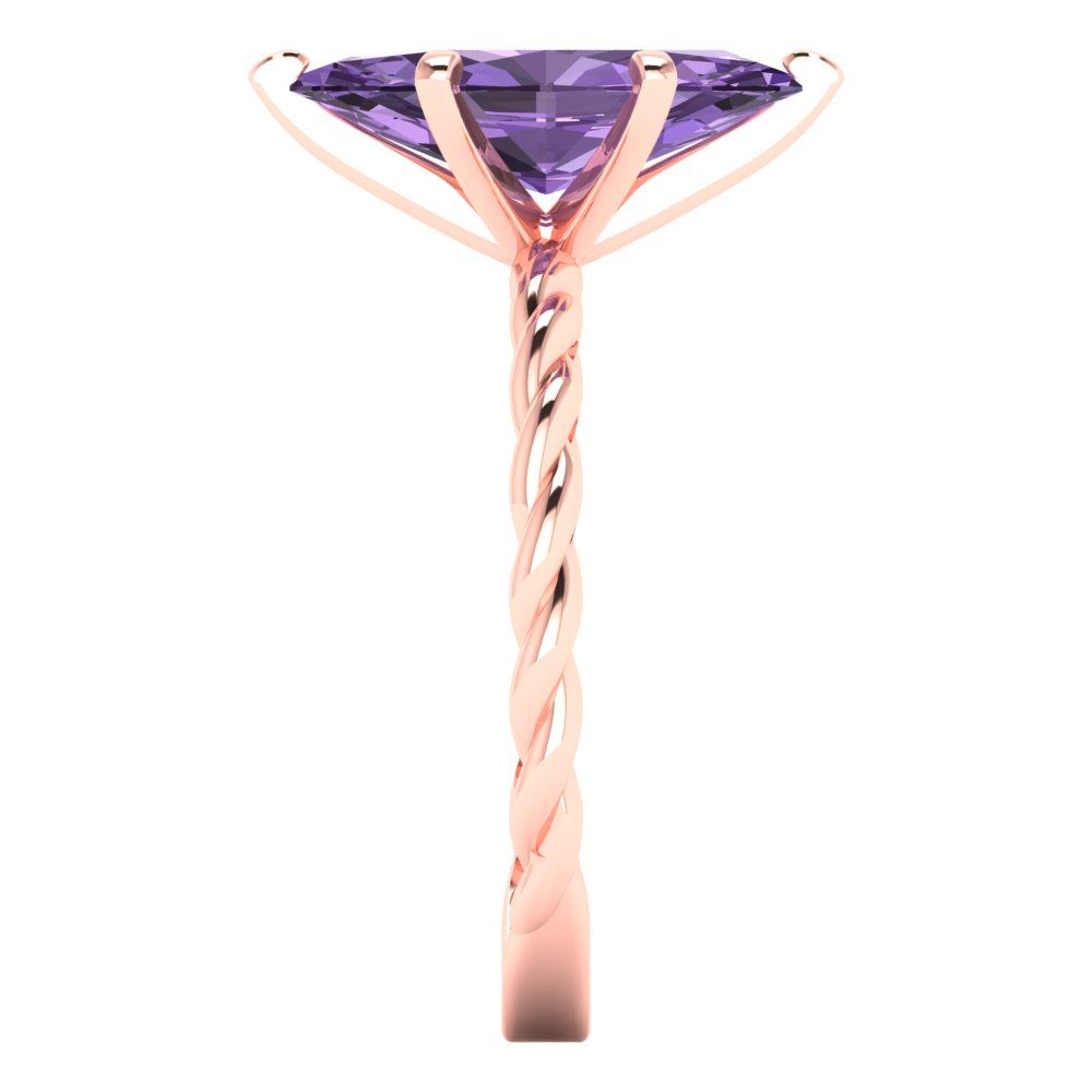 2 cttw Simulated Alexandrite Solitaire  Engagement Ring - Solid Gold (Marquise Cut,12x6mm )