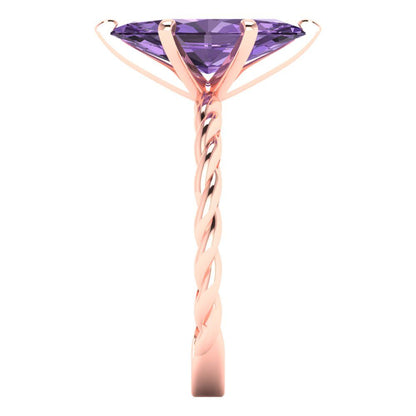 2 cttw Simulated Alexandrite Solitaire  Engagement Ring - Solid Gold (Marquise Cut,12x6mm )