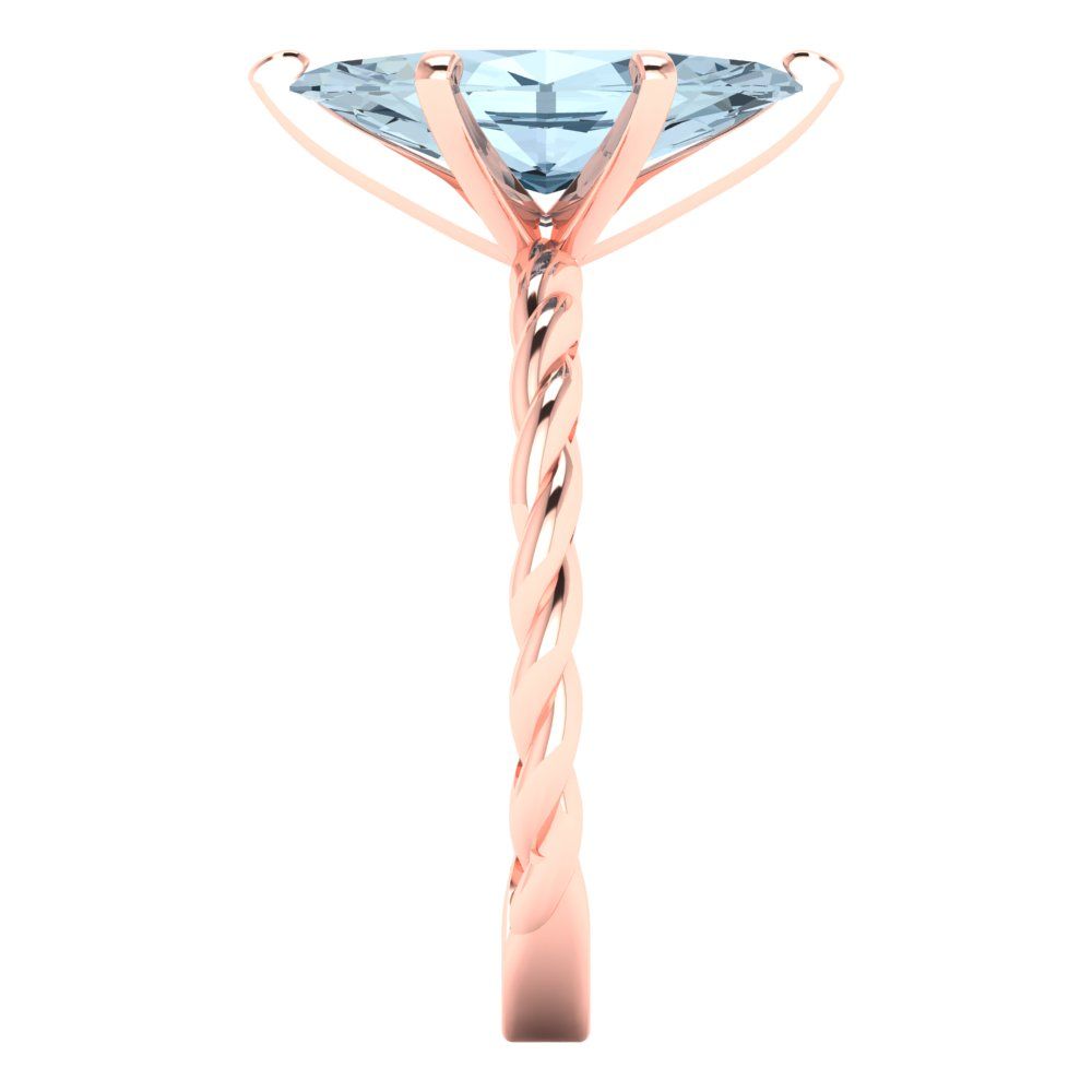 2 cttw Zirconia Simulated Blue Diamond Solitaire  Engagement Ring - Solid Gold (VVS1, Marquise Cut,12x6mm )