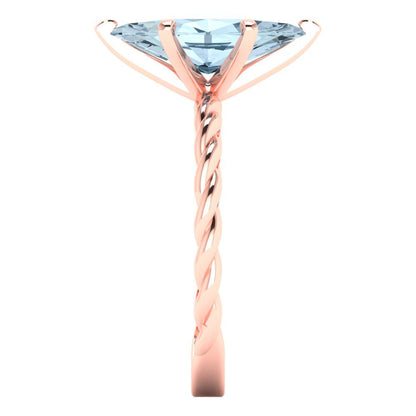 2 cttw Zirconia Simulated Blue Diamond Solitaire  Engagement Ring - Solid Gold (VVS1, Marquise Cut,12x6mm )