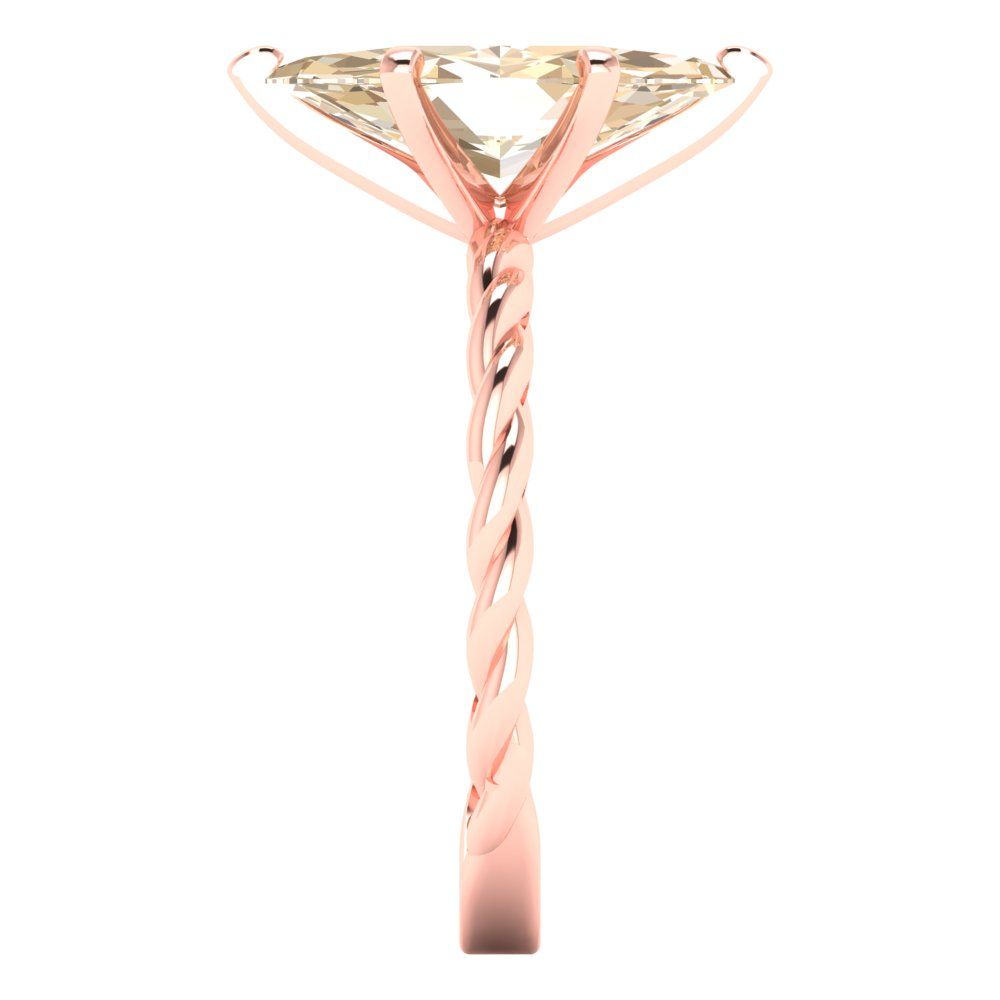 2 cttw Natural Morganite Solitaire  Engagement Ring - Solid Gold (Marquise Cut,12x6mm )