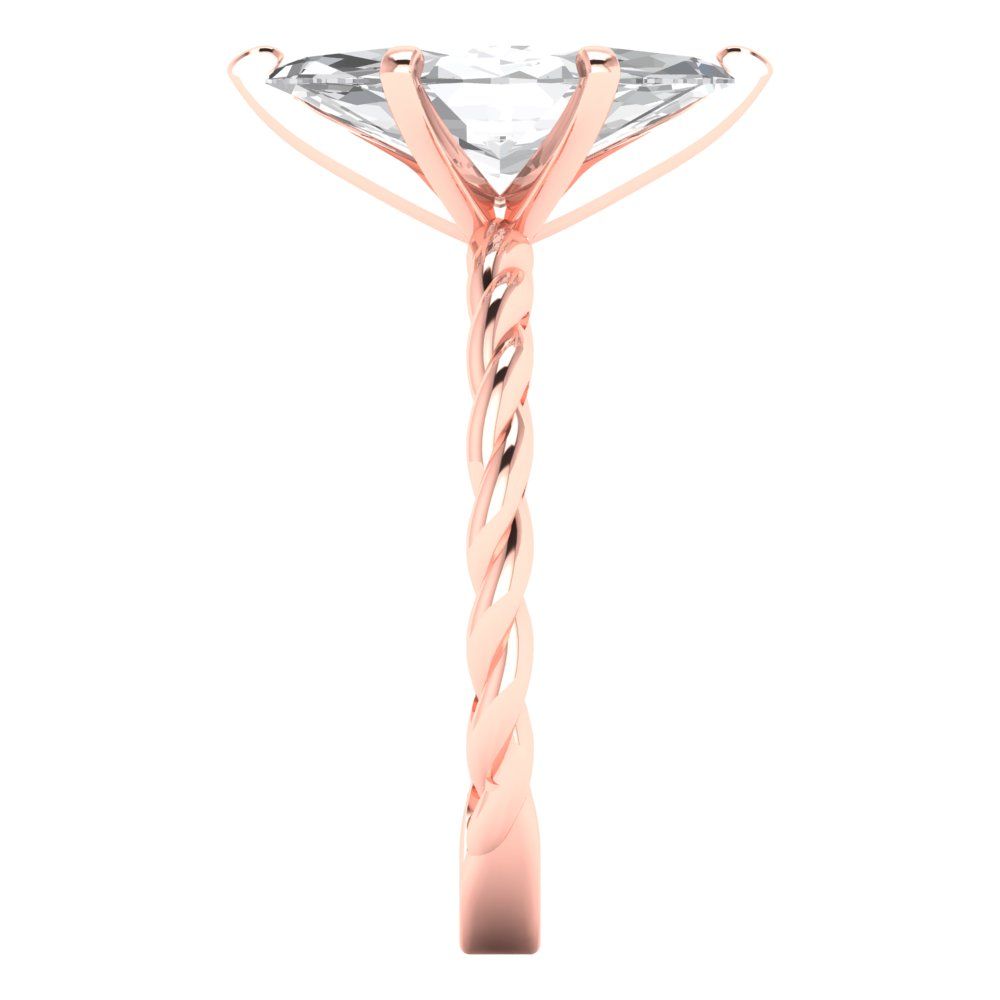 2.0 ct Brilliant Marquise Cut Natural Diamond Stone Clarity VS1-2 Color G-H Rose Gold Solitaire Ring