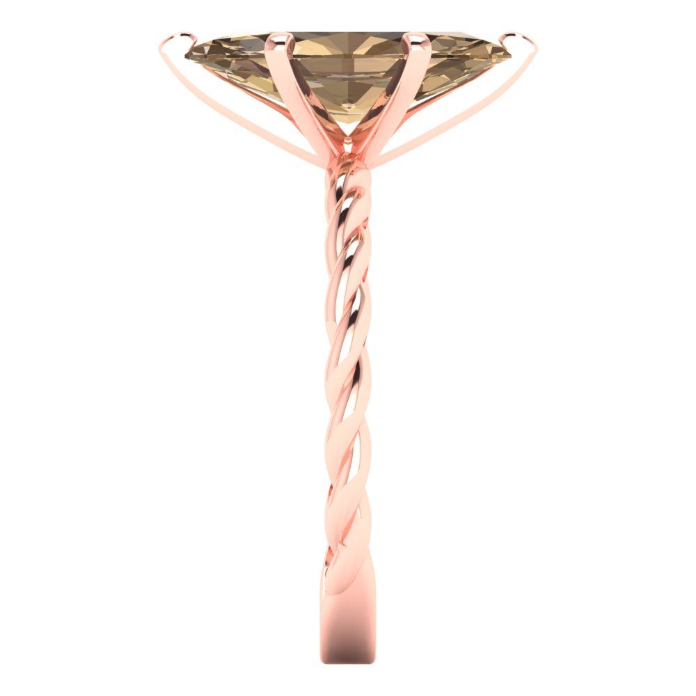 2 cttw Zirconia Simulated Champagne Diamond Solitaire  Engagement Ring - Solid Gold (VVS1, Marquise Cut,12x6mm )