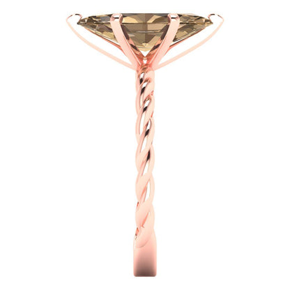 2 cttw Zirconia Simulated Champagne Diamond Solitaire  Engagement Ring - Solid Gold (VVS1, Marquise Cut,12x6mm )