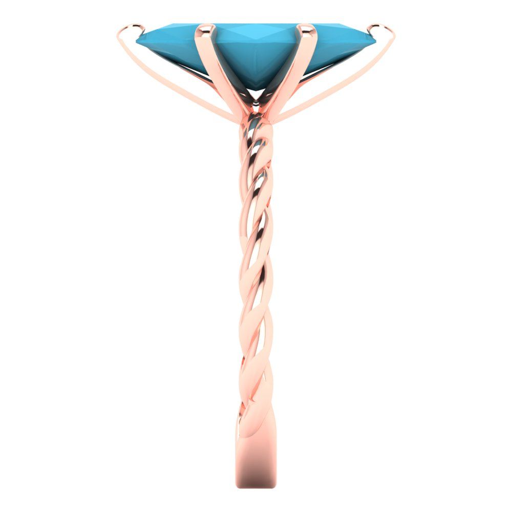 2 cttw Simulated Turquoise Solitaire  Engagement Ring - Solid Gold (Marquise Cut,12x6mm )