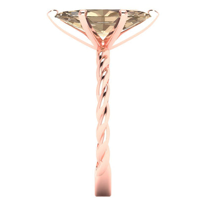 2 cttw Yellow Moissanite Solitaire  Engagement Ring - Solid Gold (Marquise Cut,12x6mm )