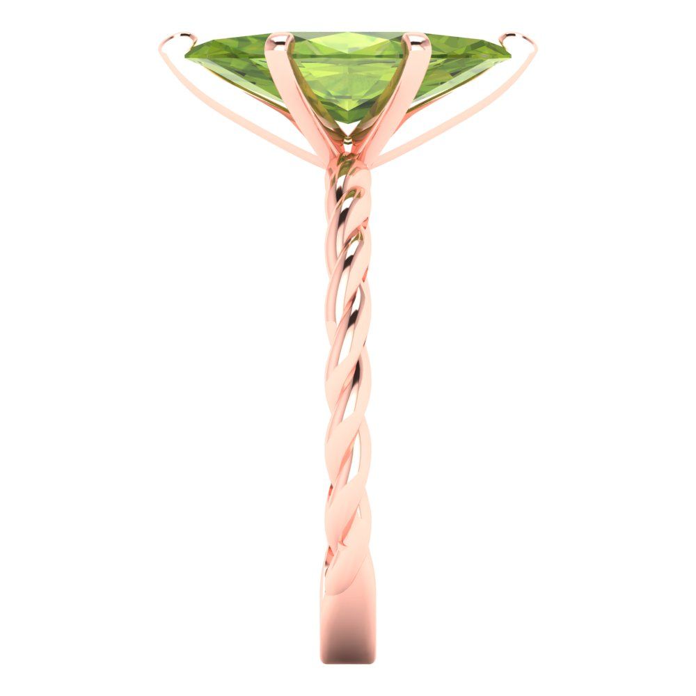 2 cttw Natural Peridot Solitaire  Engagement Ring - Solid Gold (Marquise Cut,12x6mm )