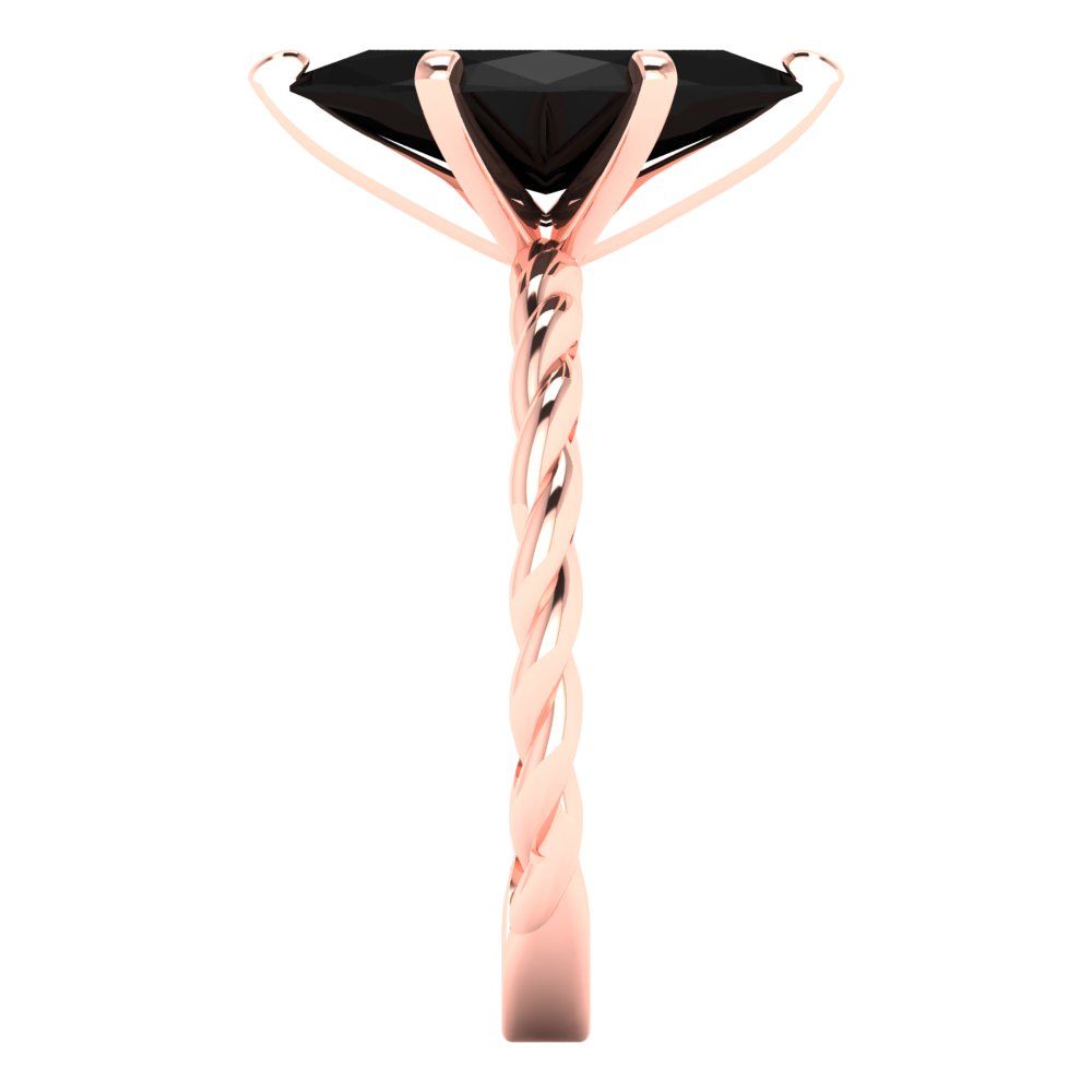 2 cttw Natural Onyx Solitaire  Engagement Ring - Solid Gold (Marquise Cut,12x6mm )