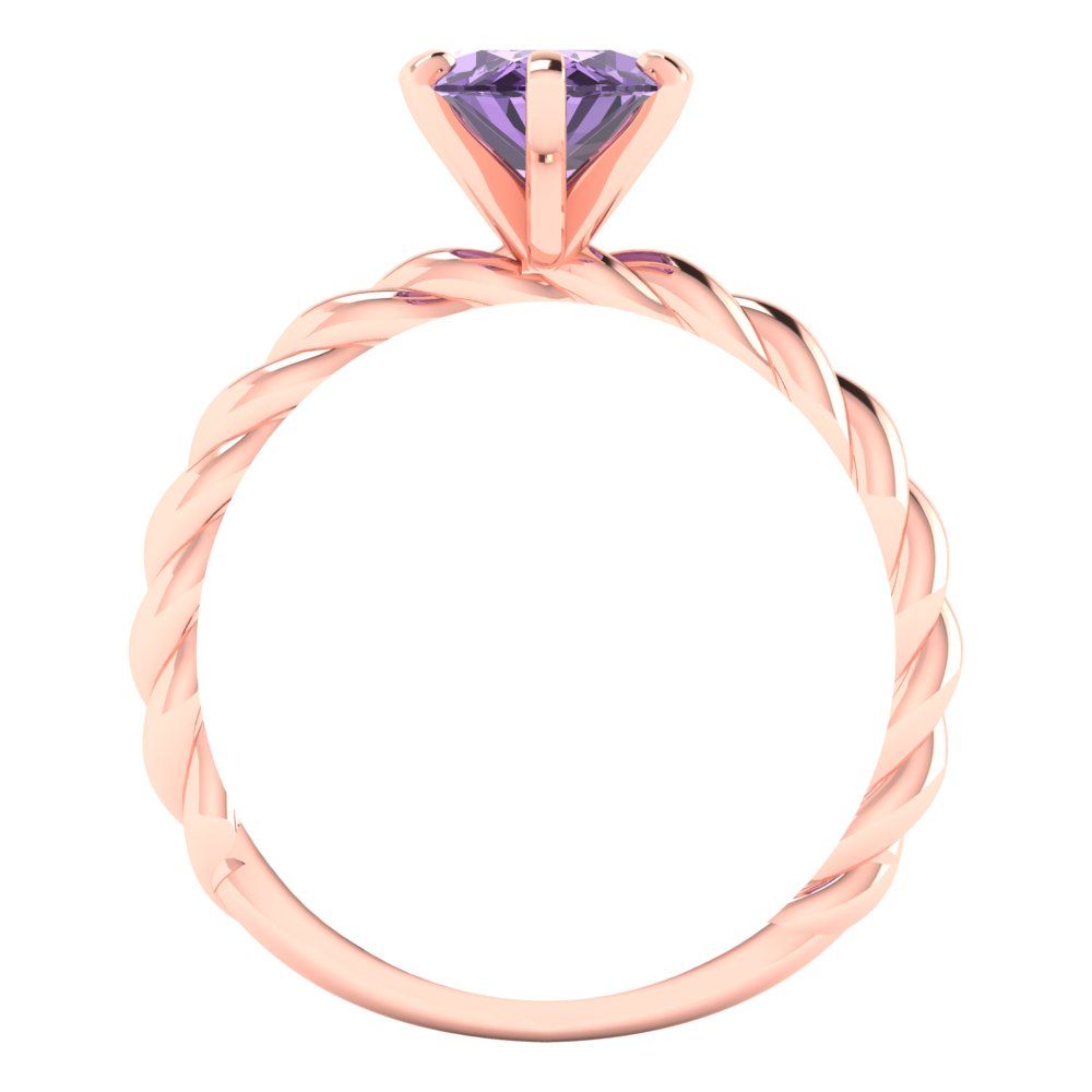 2 cttw Simulated Alexandrite Solitaire  Engagement Ring - Solid Gold (Marquise Cut,12x6mm )