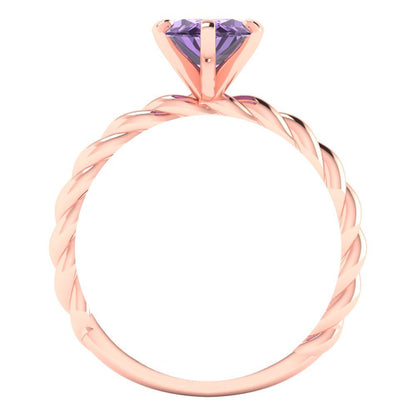 2 cttw Simulated Alexandrite Solitaire  Engagement Ring - Solid Gold (Marquise Cut,12x6mm )