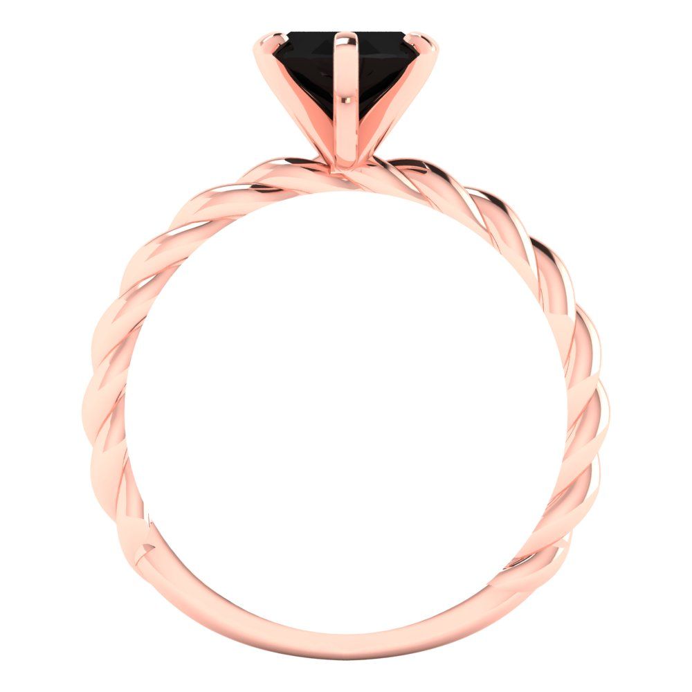 2 cttw Natural Onyx Solitaire  Engagement Ring - Solid Gold (Marquise Cut,12x6mm )