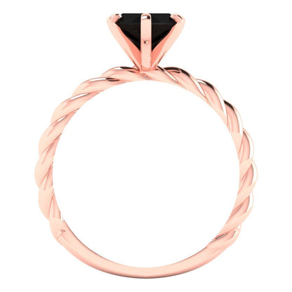 2 cttw Natural Onyx Solitaire  Engagement Ring - Solid Gold (Marquise Cut,12x6mm )