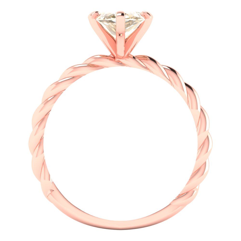 2 cttw Natural Morganite Solitaire  Engagement Ring - Solid Gold (Marquise Cut,12x6mm )