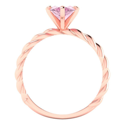 2 cttw Zirconia Simulated Pink Diamond Solitaire  Engagement Ring - Solid Gold (VVS1, Marquise Cut,12x6mm )