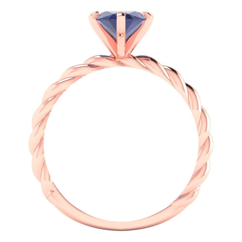 2 cttw Simulated Tanzanite Solitaire  Engagement Ring - Solid Gold (Marquise Cut,12x6mm )