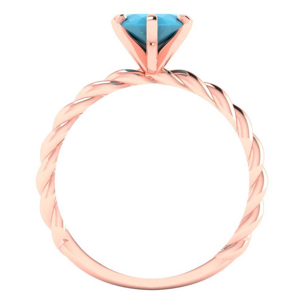 2 cttw Simulated Turquoise Solitaire  Engagement Ring - Solid Gold (Marquise Cut,12x6mm )