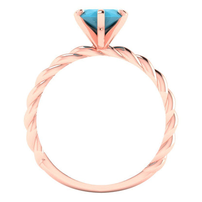 2 cttw Simulated Turquoise Solitaire  Engagement Ring - Solid Gold (Marquise Cut,12x6mm )