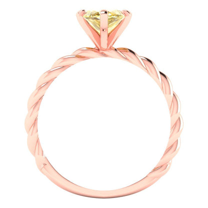 2 cttw Zirconia Simulated Yellow Diamond Solitaire  Engagement Ring - Solid Gold (VVS1, Marquise Cut,12x6mm )