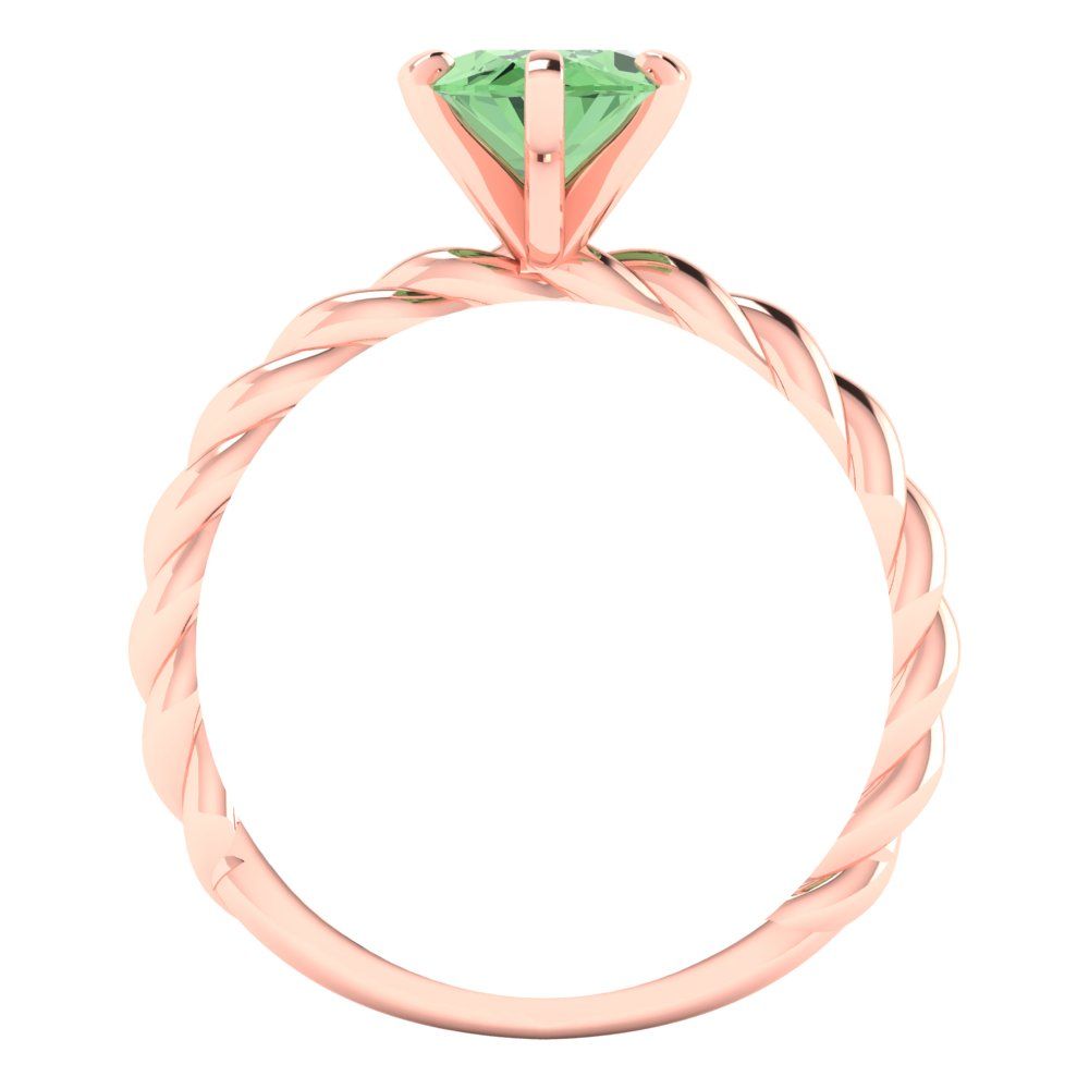 2 cttw Zirconia Simulated Green Diamond Solitaire  Engagement Ring - Solid Gold (VVS1, Marquise Cut,12x6mm )