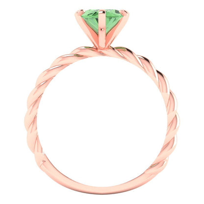 2 cttw Zirconia Simulated Green Diamond Solitaire  Engagement Ring - Solid Gold (VVS1, Marquise Cut,12x6mm )