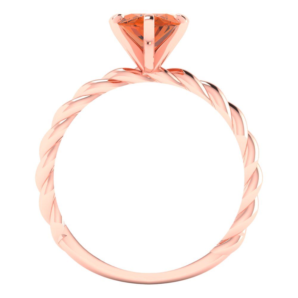 2 cttw Simulated Ruby Solitaire  Engagement Ring - Solid Rose Gold (VVS1, Marquise Cut,12x6mm )