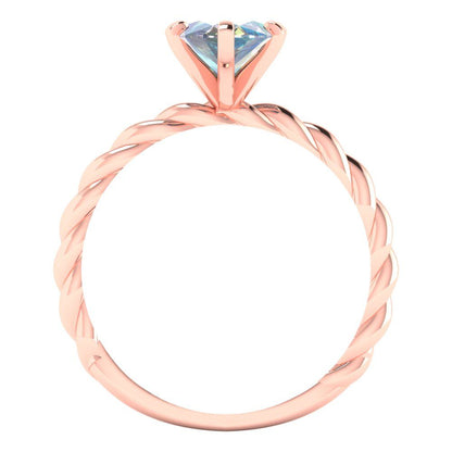 2 cttw Blue Moissanite Solitaire  Engagement Ring - Solid Gold (Marquise Cut,12x6mm )