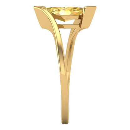 2 cttw Natural Citrine Solitaire  Engagement Ring - Solid Yellow Gold (VVS1, Marquise Cut,12x6mm )