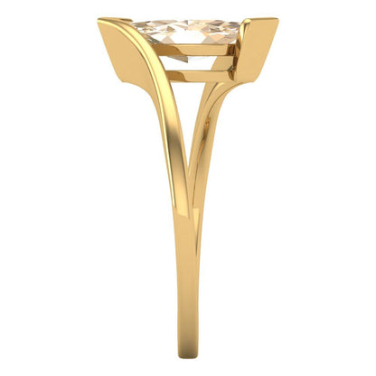 2 cttw Natural Morganite Solitaire  Engagement Ring - Solid Yellow Gold (VVS1, Marquise Cut,12x6mm )