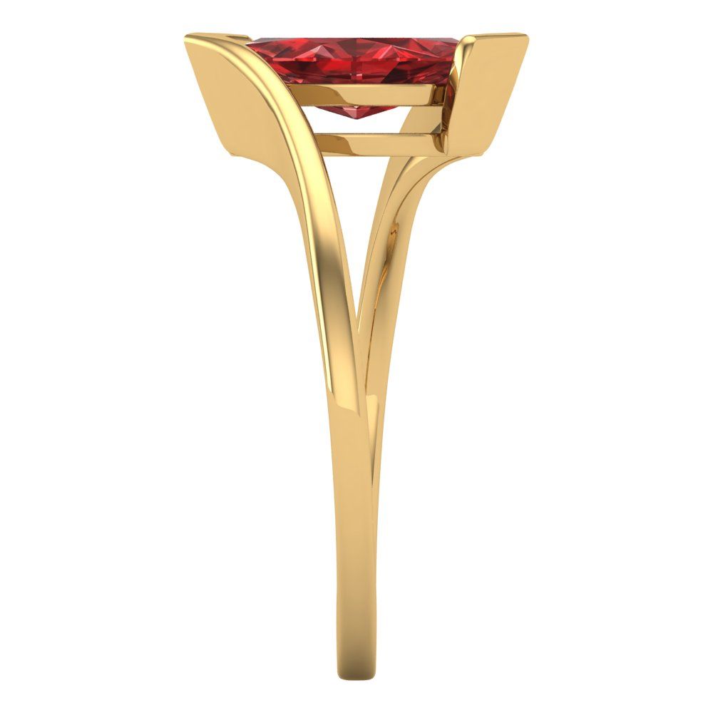 2 cttw Natural Garnet Solitaire  Engagement Ring - Solid Yellow Gold (VVS1, Marquise Cut,12x6mm )