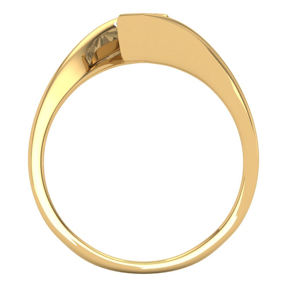 2 cttw White Sapphire Solitaire  Engagement Ring - Solid Yellow Gold (VVS1, Marquise Cut,12x6mm )