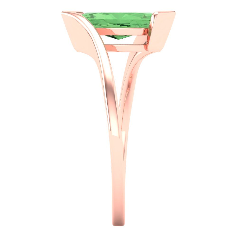2 cttw Zirconia Simulated Green Diamond Solitaire  Engagement Ring - Solid Gold (VVS1, Marquise Cut,12x6mm )