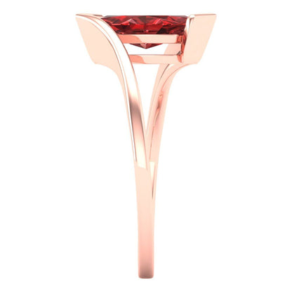 2 cttw Natural Garnet Solitaire  Engagement Ring - Solid Gold (Marquise Cut,12x6mm )