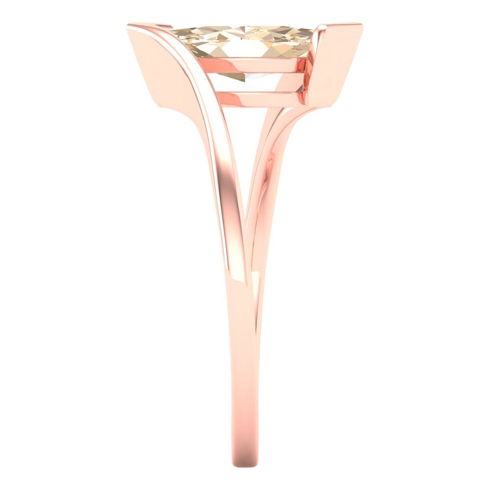 2 cttw Natural Morganite Solitaire  Engagement Ring - Solid Gold (Marquise Cut,12x6mm )