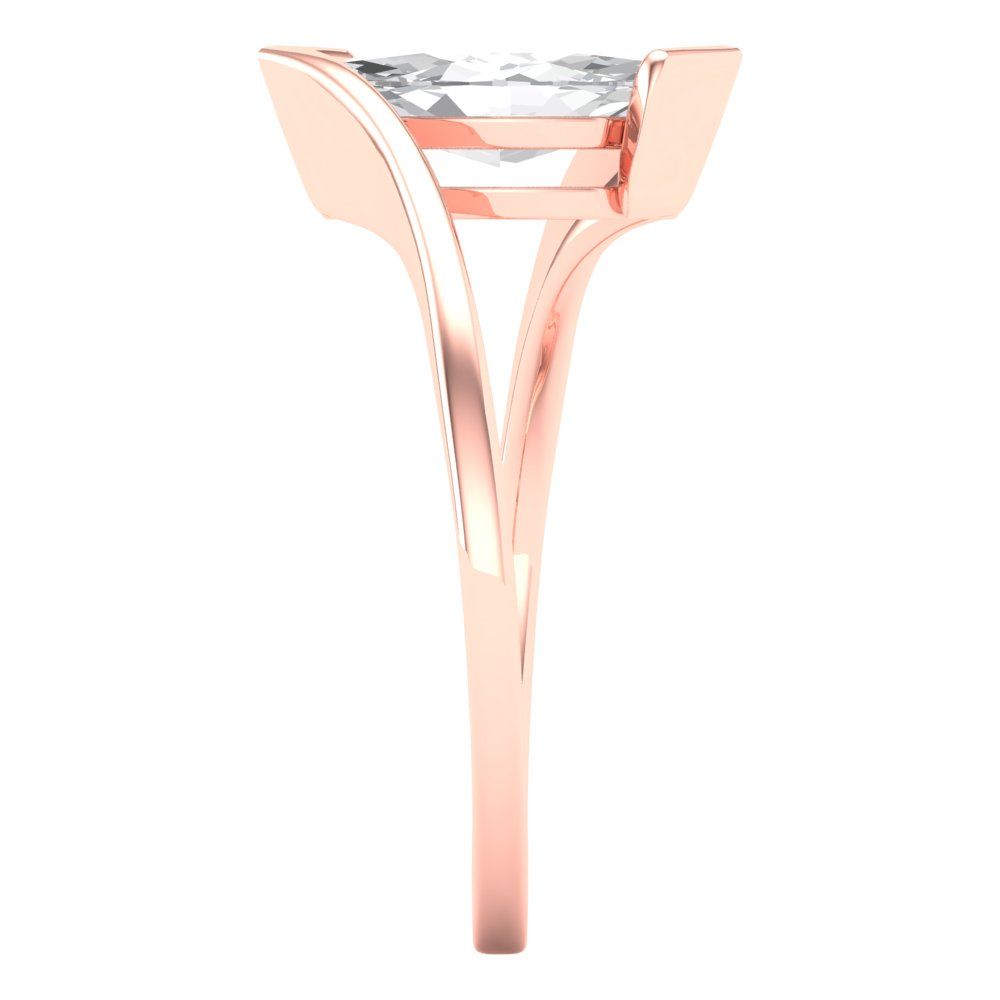 2 cttw White Sapphire Solitaire  Engagement Ring - Solid Gold (Marquise Cut,12x6mm )