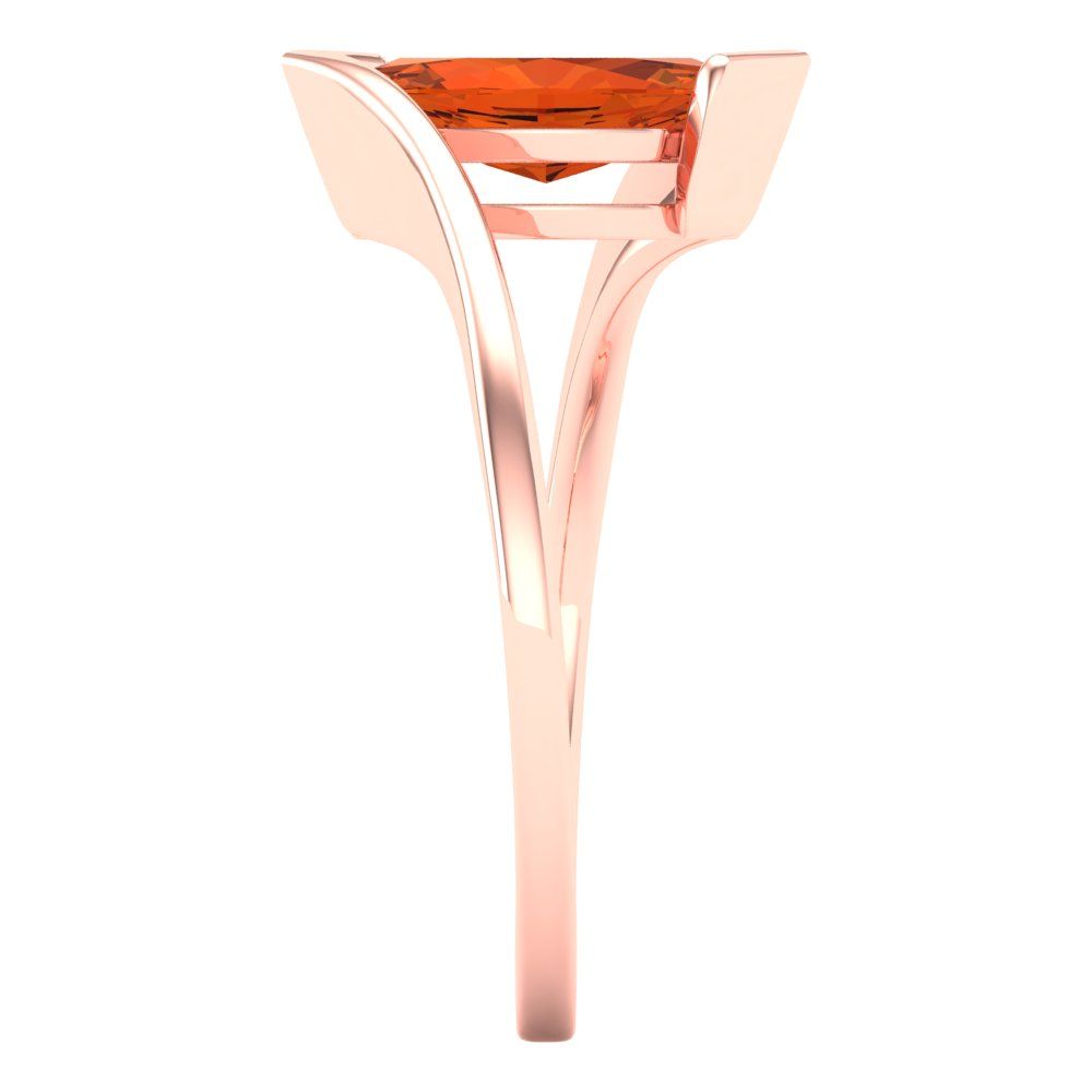 2 cttw Zirconia Simulated Red Diamond Solitaire  Engagement Ring - Solid Gold (VVS1, Marquise Cut,12x6mm )