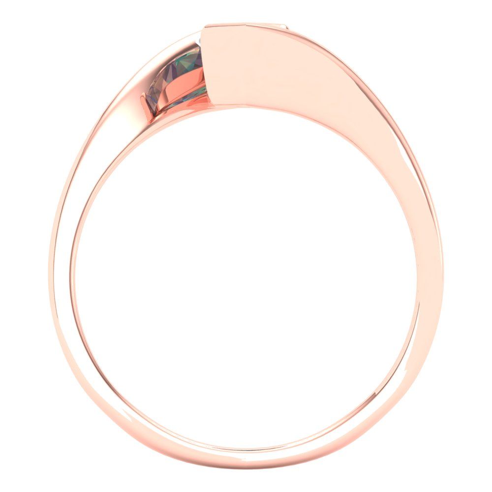 2 cttw Blue Moissanite Solitaire  Engagement Ring - Solid Rose Gold (VVS1, Marquise Cut,12x6mm )