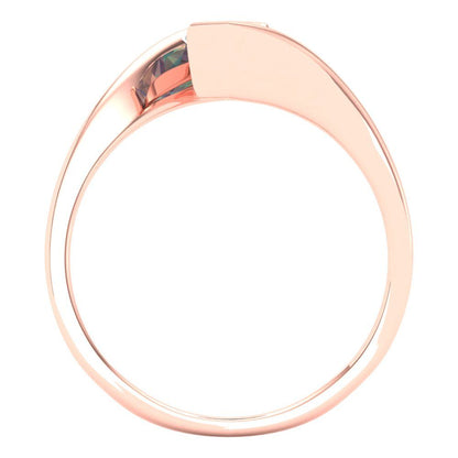 2 cttw Blue Moissanite Solitaire  Engagement Ring - Solid Rose Gold (VVS1, Marquise Cut,12x6mm )