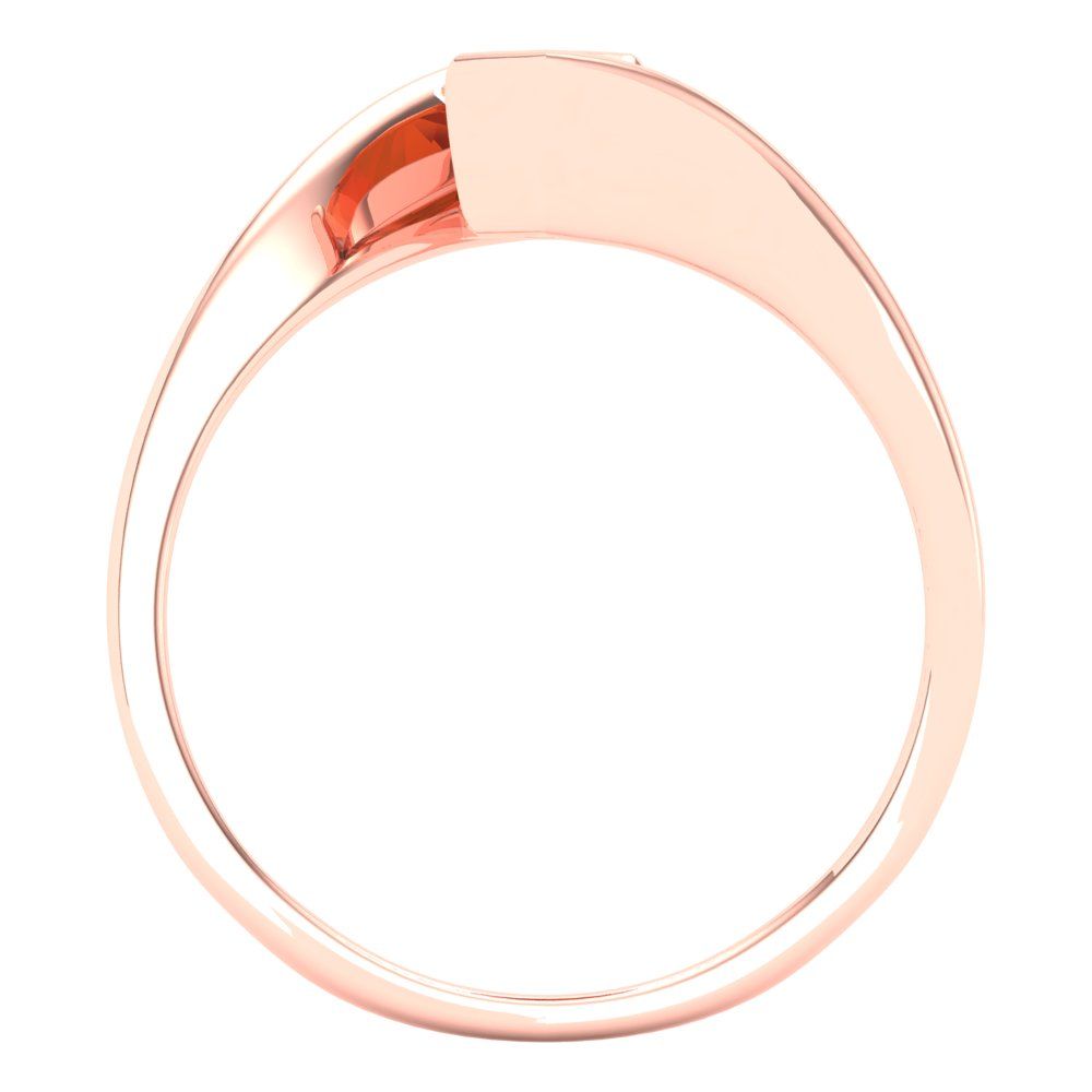 2 cttw Simulated Ruby Solitaire  Engagement Ring - Solid Rose Gold (VVS1, Marquise Cut,12x6mm )