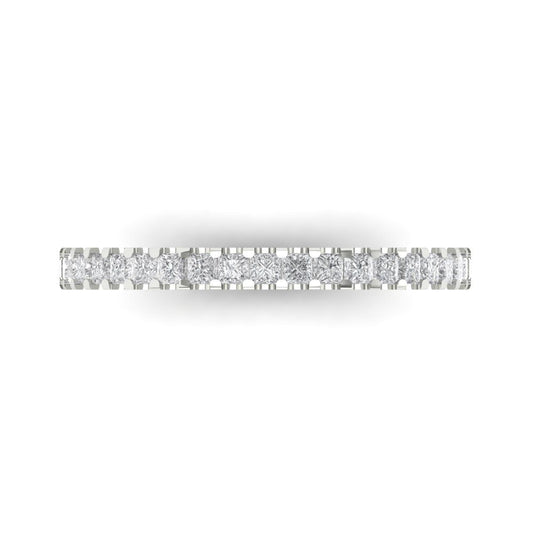 0.285 cttw White Sapphire Princess Cut White Gold Eternity Wedding Band