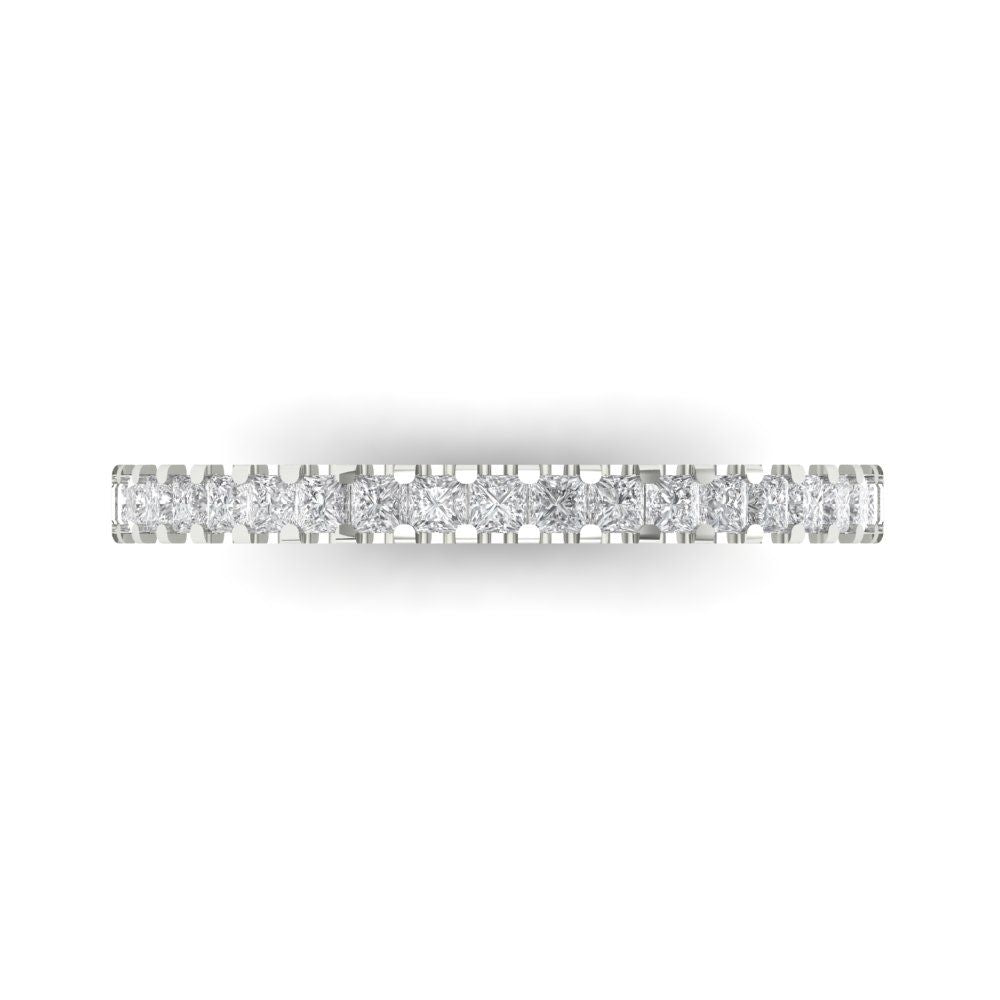0.285 cttw Moissanite Princess Cut White Gold Eternity Wedding Band