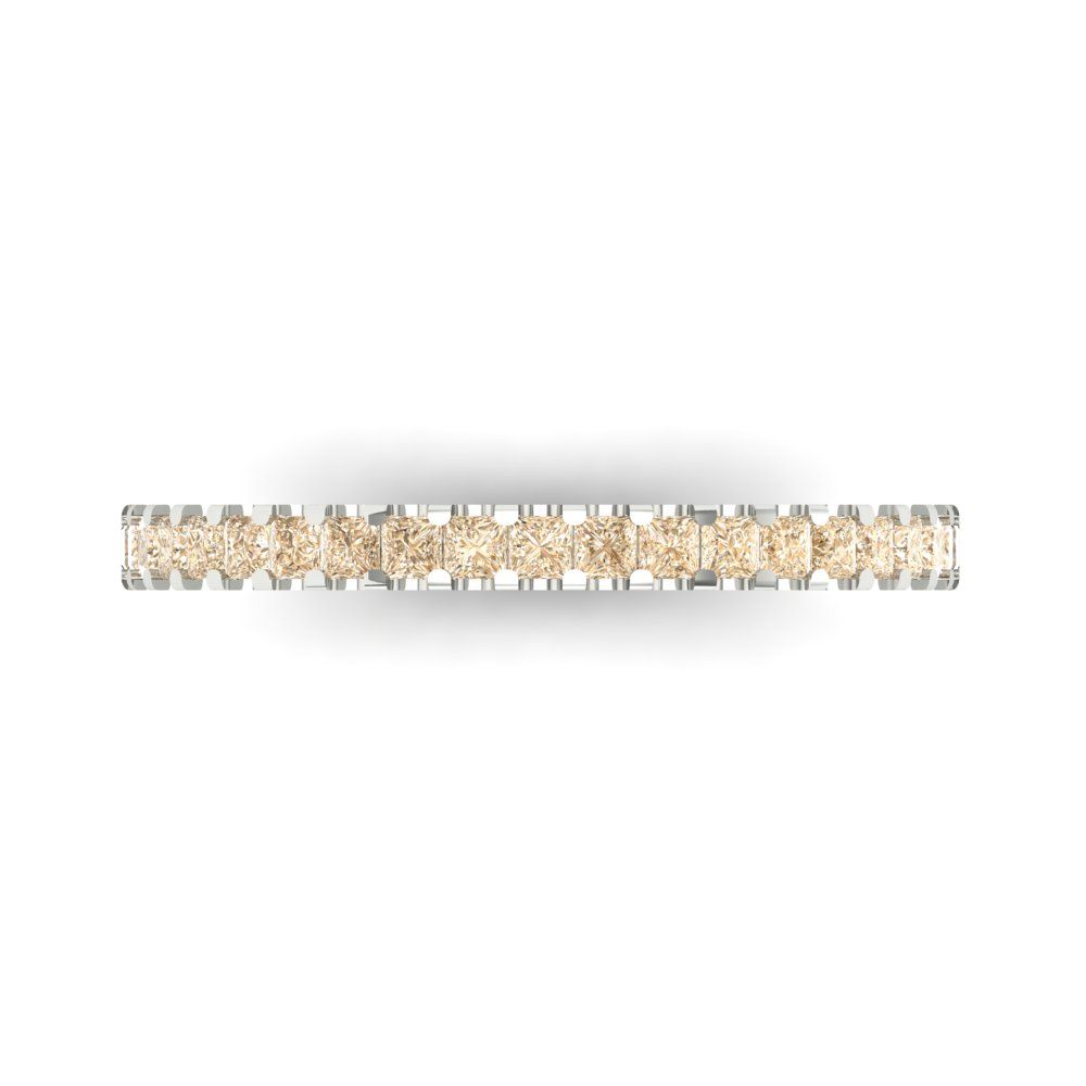 0.285 cttw Natural Morganite Princess Cut White Gold Eternity Wedding Band