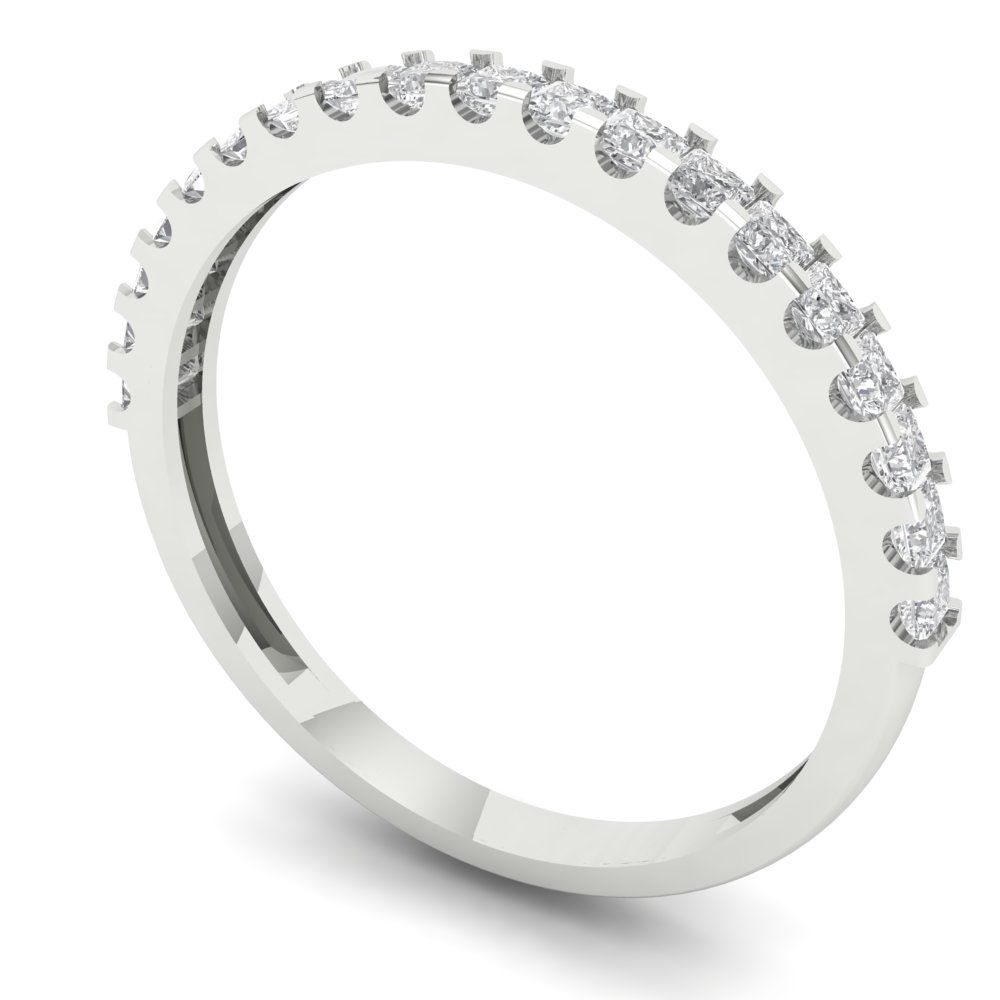 0.285 cttw White Sapphire Princess Cut White Gold Eternity Wedding Band