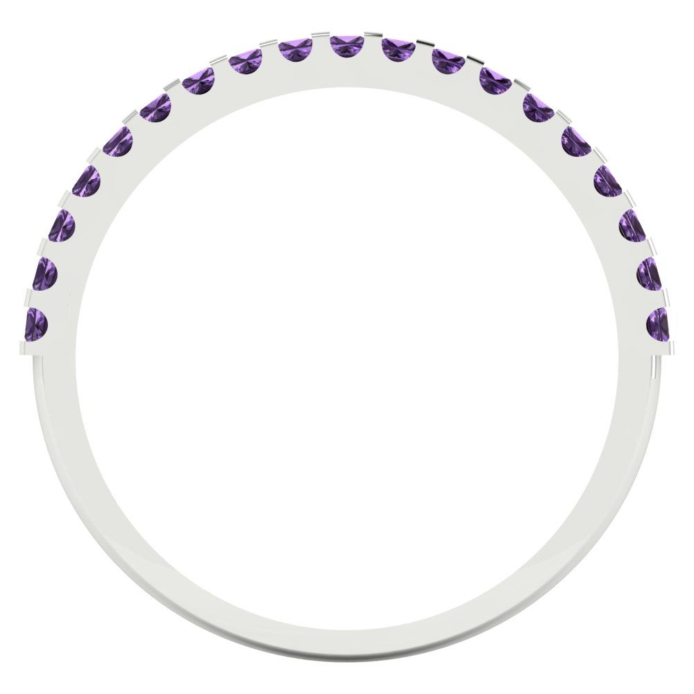 0.285 cttw Simulated Alexandrite Princess Cut White Gold Eternity Wedding Band