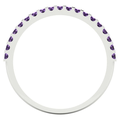 0.285 cttw Simulated Alexandrite Princess Cut White Gold Eternity Wedding Band