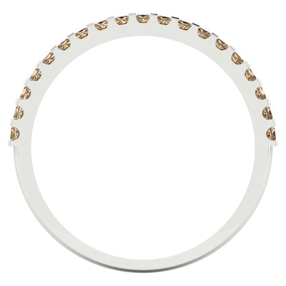 0.285 cttw Yellow Moissanite Princess Cut White Gold Eternity Wedding Band