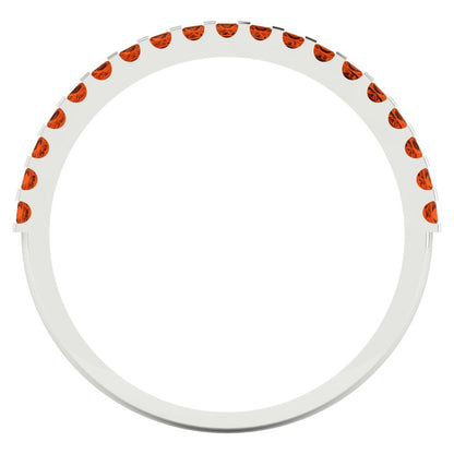 0.285 cttw Simulated Pink Tourmaline Princess Cut White Gold Eternity Wedding Band