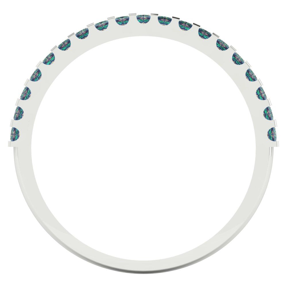 0.285 cttw Blue Moissanite Princess Cut White Gold Eternity Wedding Band