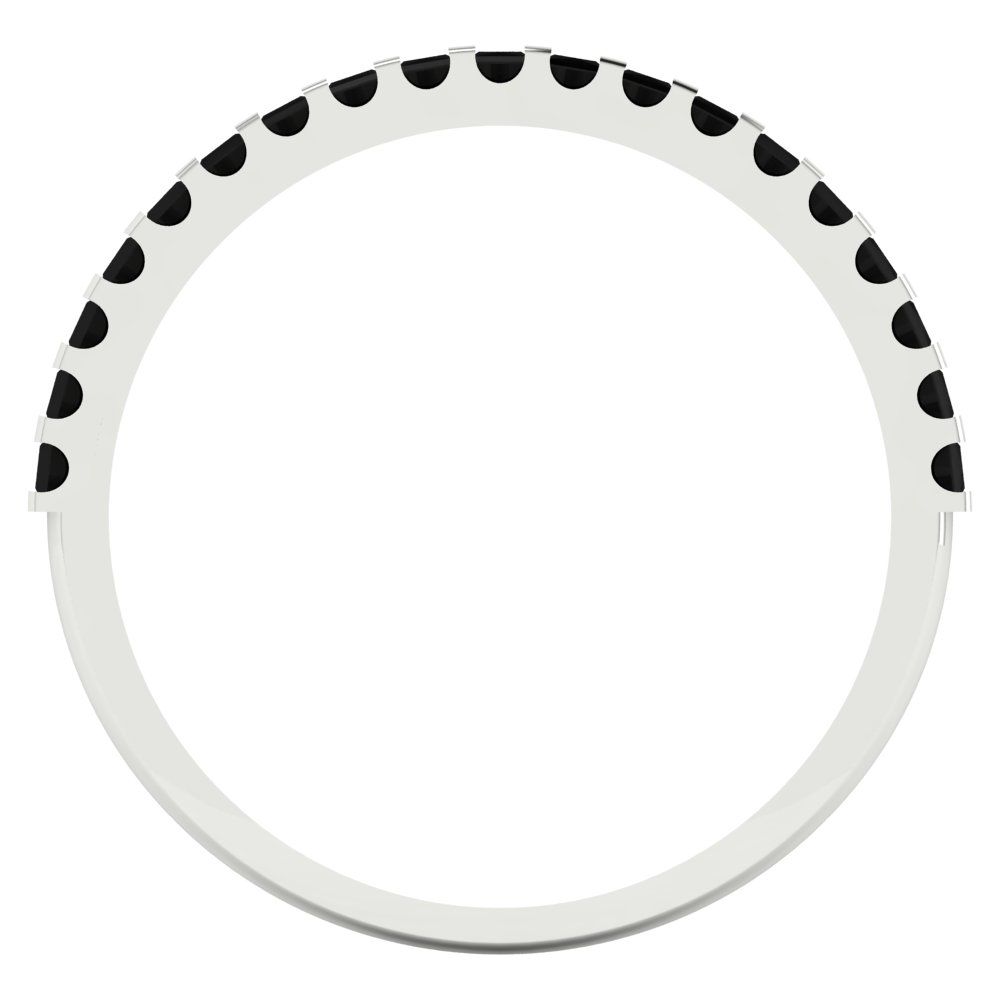 0.285 cttw Natural Onyx Princess Cut White Gold Eternity Wedding Band