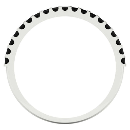 0.285 cttw Natural Onyx Princess Cut White Gold Eternity Wedding Band