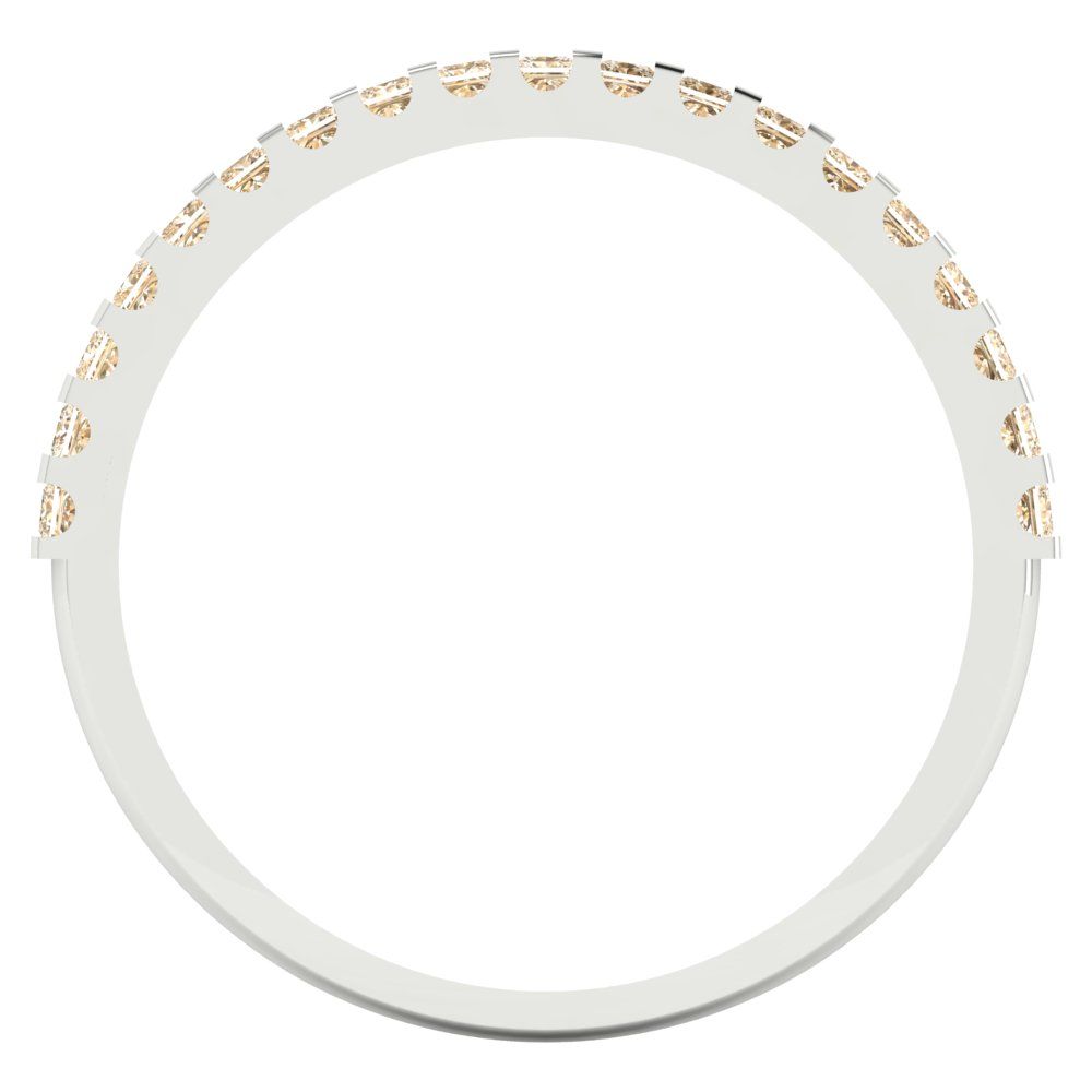 0.285 cttw Natural Morganite Princess Cut White Gold Eternity Wedding Band